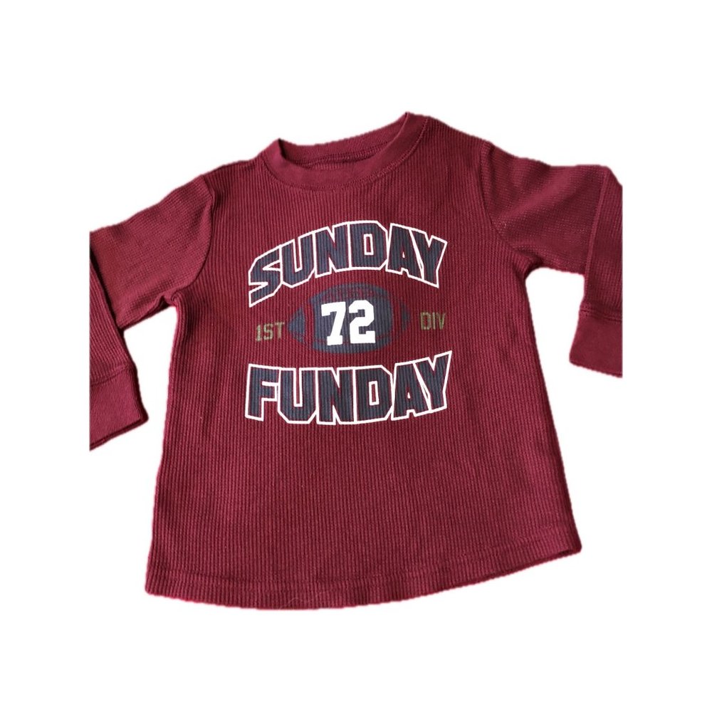 Garanimals "Sunday Funday 72" Football Long Sleeve Thermal Weave Tee Toddler Sz